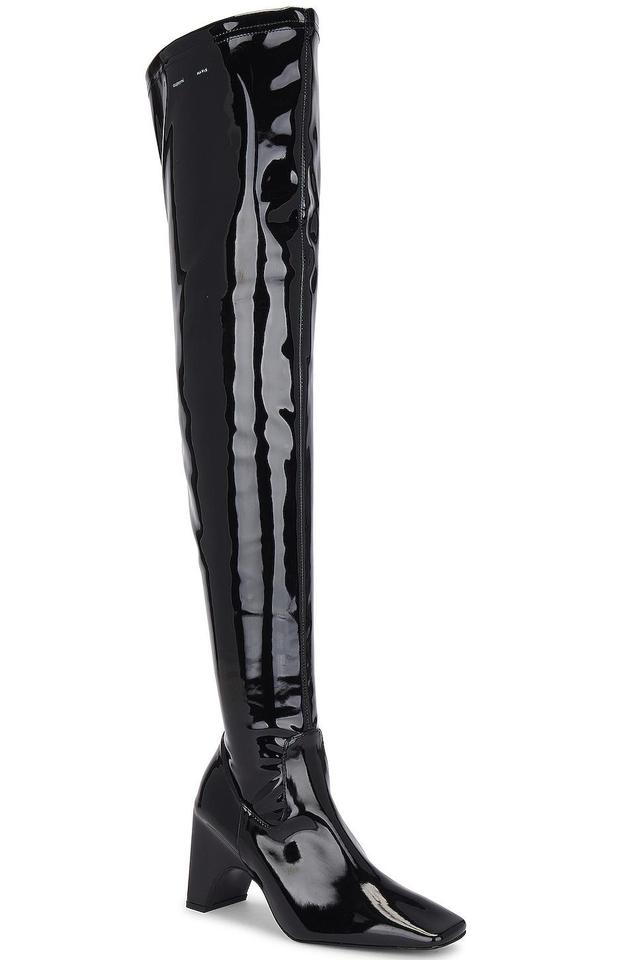 Coperni Patent Thigh High Boot in Black - Black. Size 36 (also in 37). Product Image