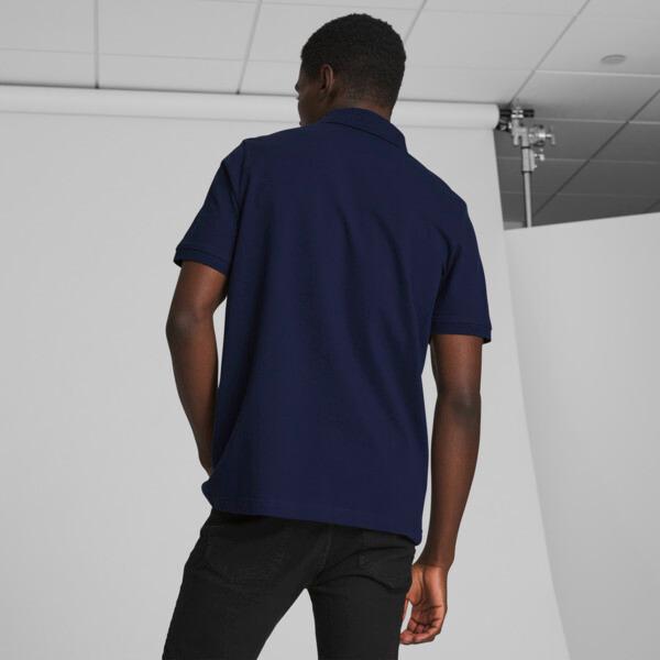 PUMA Essential Pique Men's Polo Shirt in Dark Blue Product Image