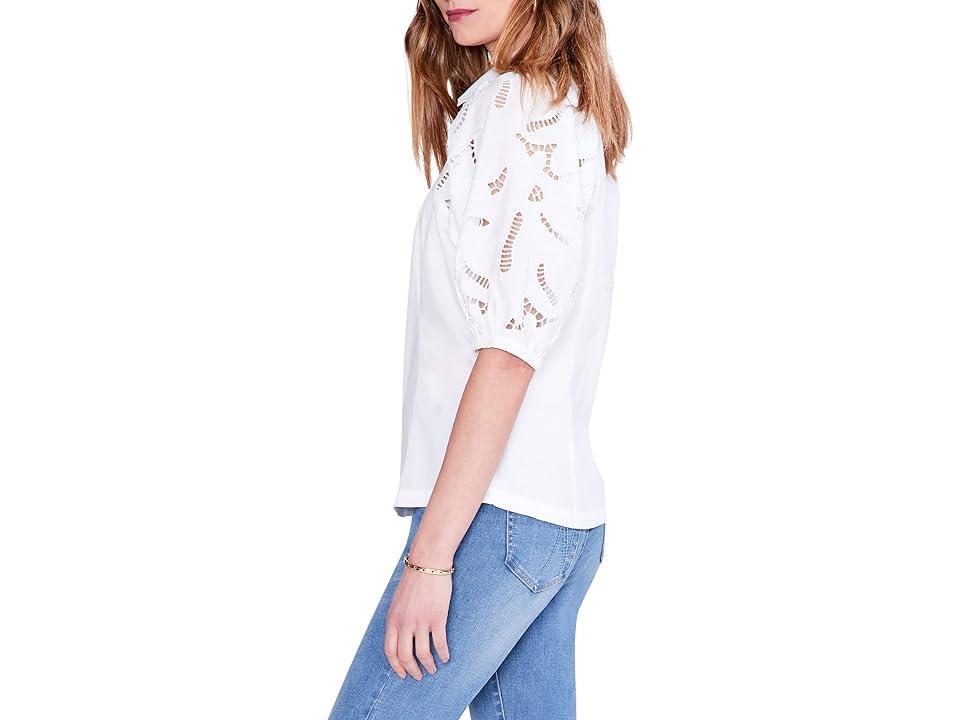 NIC+ZOE Eyelet Sleeves Shirt (Paper ) Women's Clothing Product Image