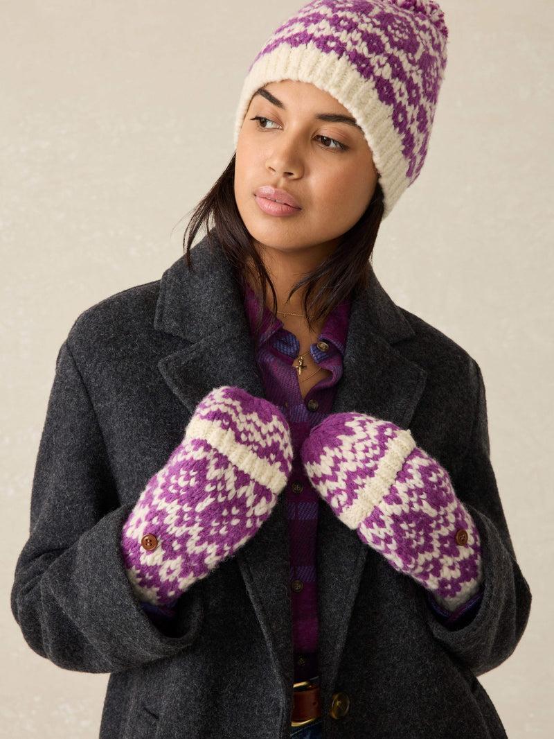 Valley Fairisle Mitten - Purple Fairisle Product Image