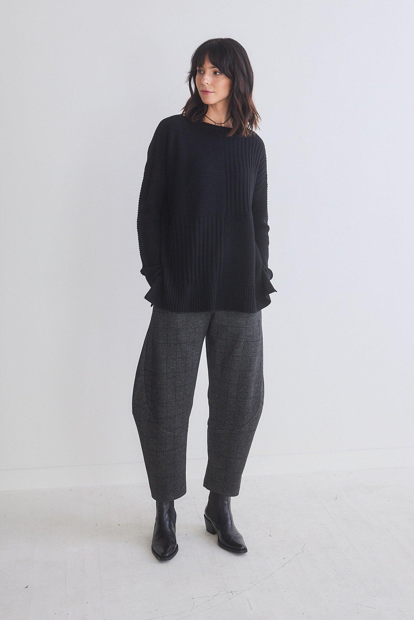 Oversized Mixed Knit Sweater Product Image