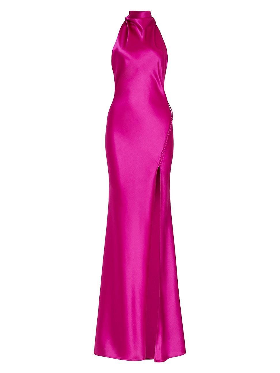 Womens Penelope Satin Halter Gown Product Image