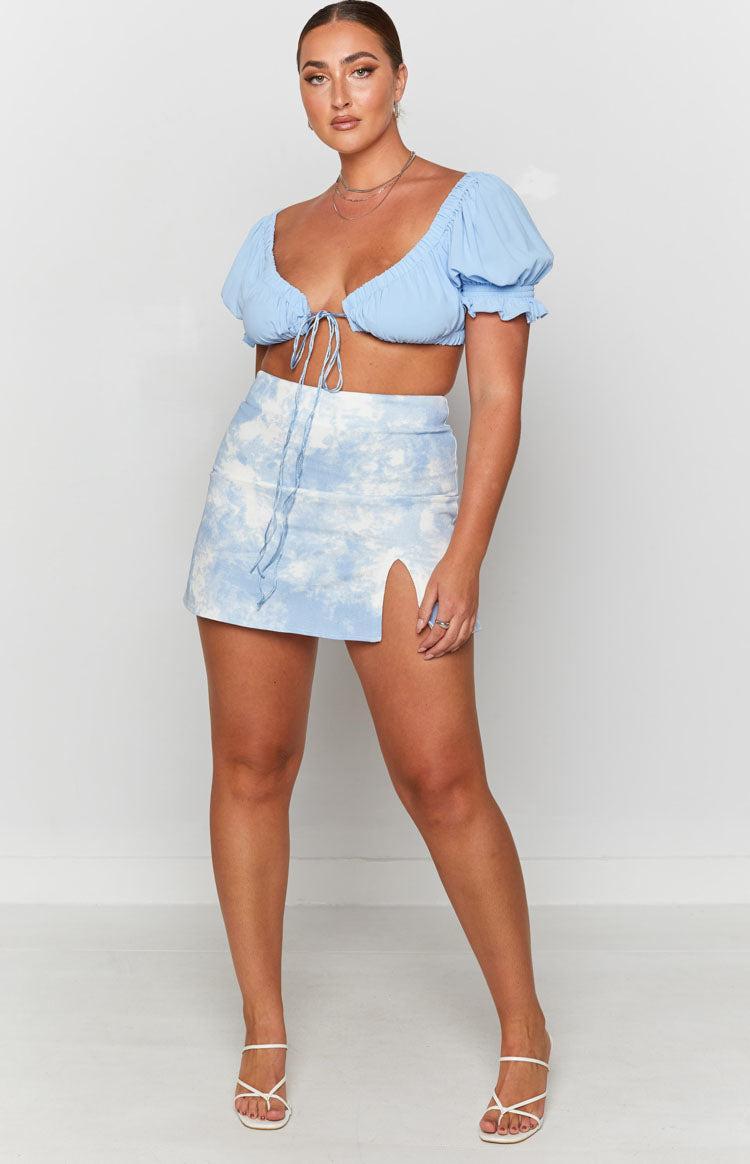 Alannah Crop Top Pastel Blue Product Image