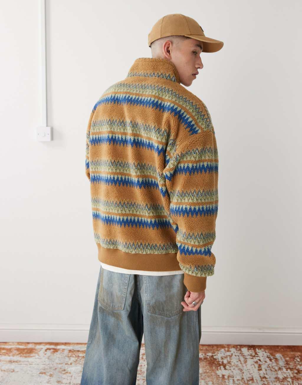 Deus Ex Machina dylan polar striped fleece in multi Product Image