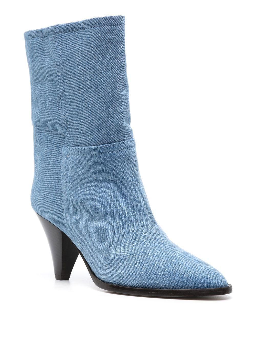 Rouxa Denim Ankle Boots In Light Blue Product Image