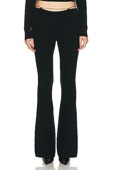 Alexander Wang Chain Belt Wool Blend Bootcut Pants Product Image