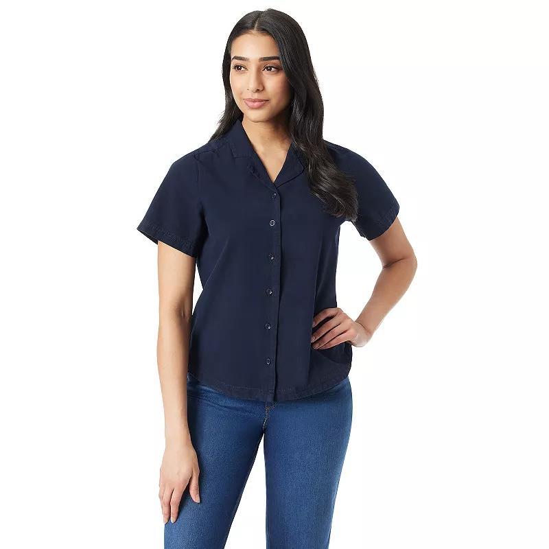 Womens Gloria Vanderbilt Camp Shirt Black Affair product image