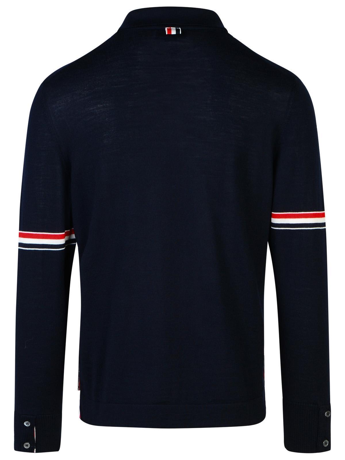 Navy Virgin Wool Shirt In Blue Product Image