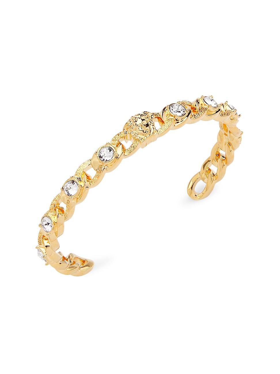 Womens Goldtone Or Silvertone & Glass Crystal Cuff Product Image