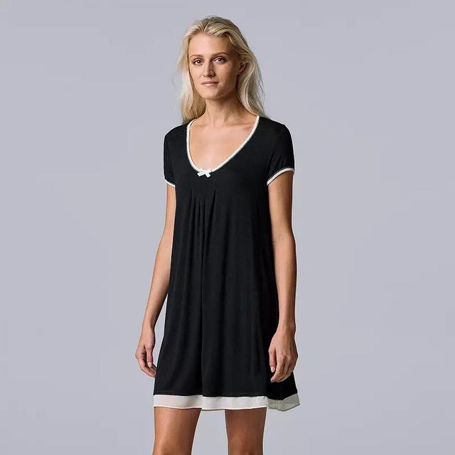 Womens Simply Vera Vera Wang Basic Luxury Sleepshirt Product Image