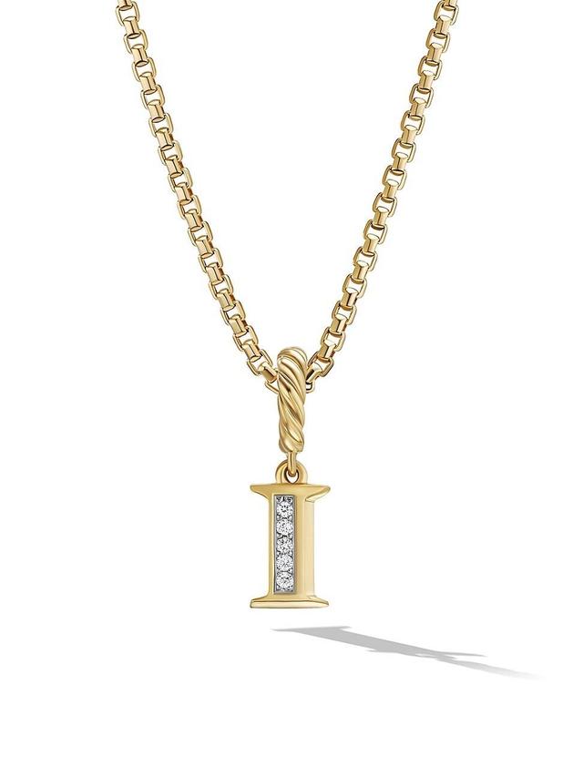 Womens Pav Initial Pendant in 18K Yellow Gold with Diamonds Product Image