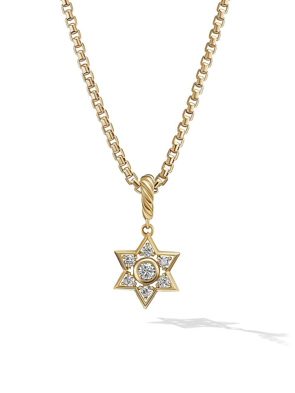 Womens Star Of David Pendant In 18K Yellow Gold With Diamonds Product Image