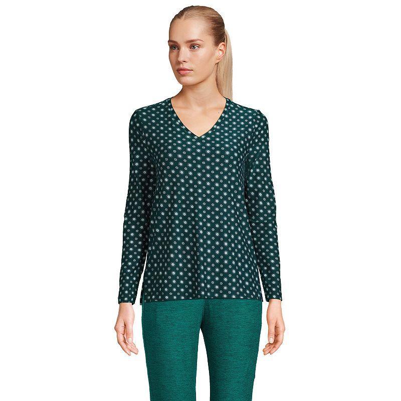 Lands End Womens Long Sleeve Performance V-Neck Top Product Image