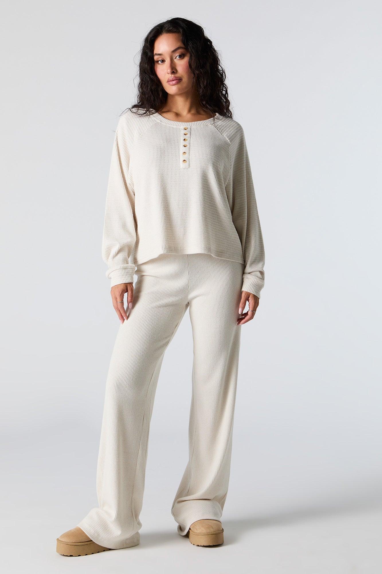 Ribbed Knit Wide Leg Pant Female product image