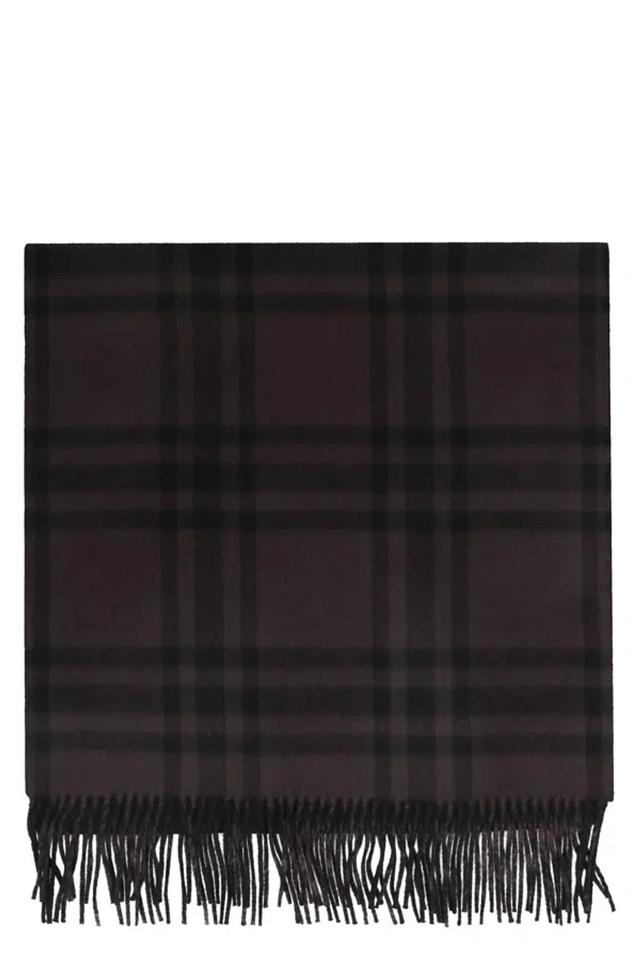 BURBERRY Ekd Checked Fringed In Grey Product Image