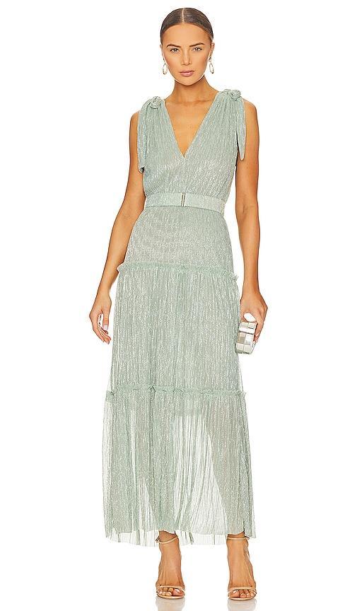 Womens Helena Metallic Tiered Maxi Dress Product Image