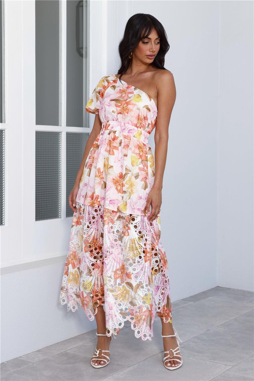 Love From Addison One Shoulder Midi Dress Print product image