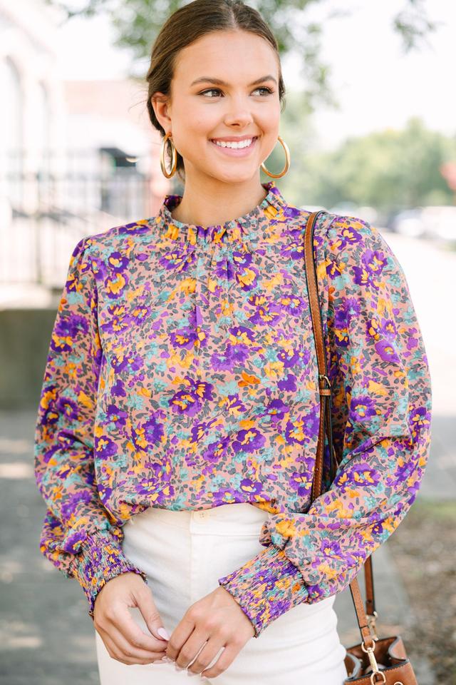 Can't Change Purple Ditsy Floral Blouse Female Product Image