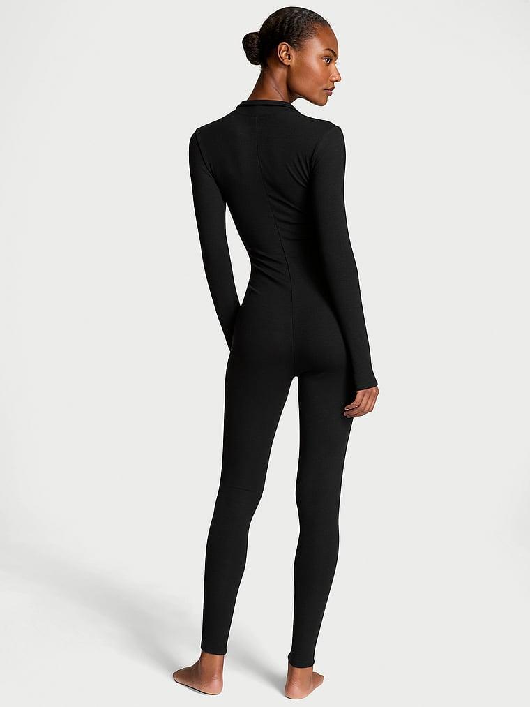 Luxe Ribbed Modal Long-Sleeve Jumpsuit Product Image