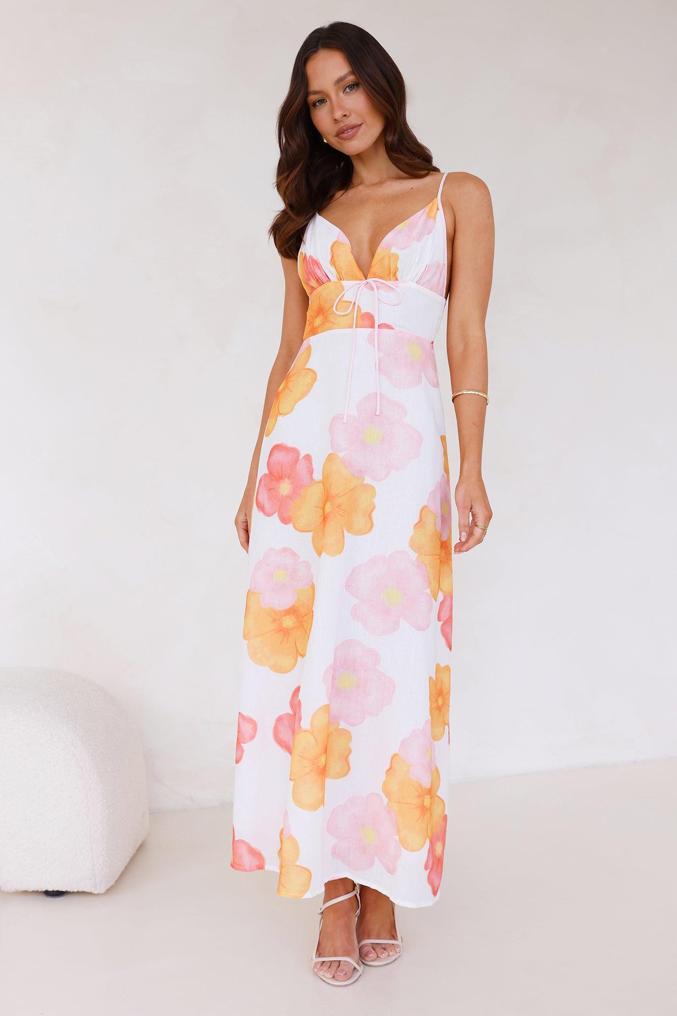 Soaking Up Maxi Dress White Product Image