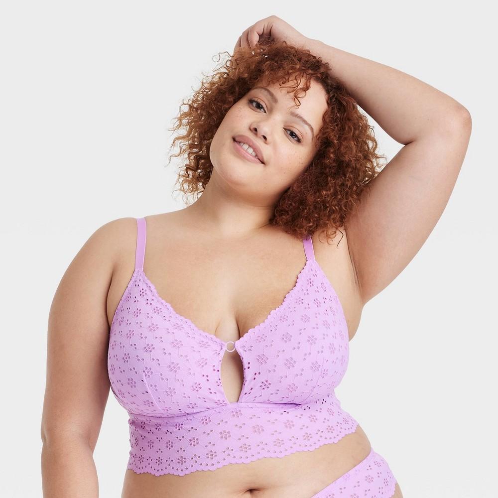 Womens Eyelet Bralette - Colsie Light Violet 1X Product Image