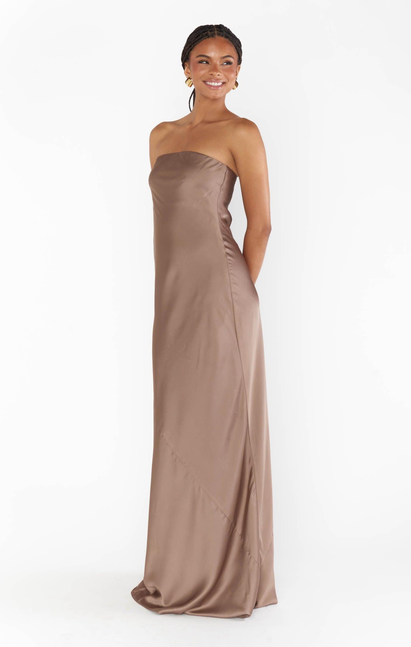 Taylor Tube Maxi Dress ~ Dune Luxe Satin Product Image