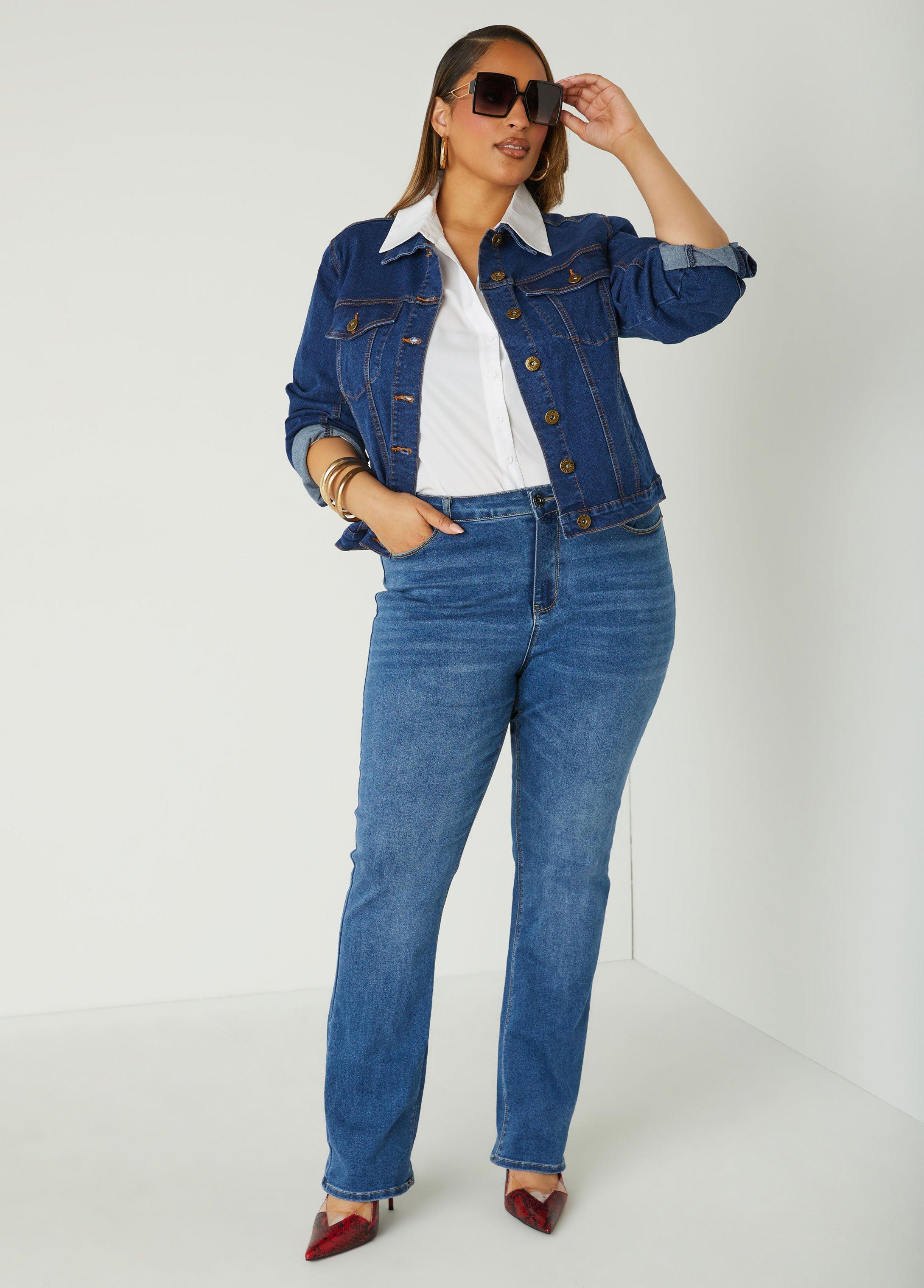 Plus Size Classic Denim Jacket Ashley Stewart Product Image