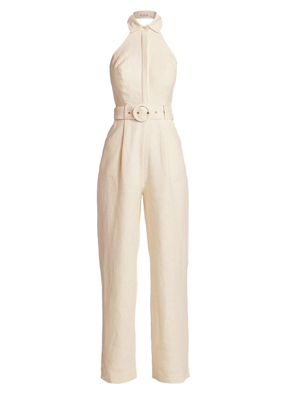 Womens Amara Wide-Leg Linen Jumpsuit product image