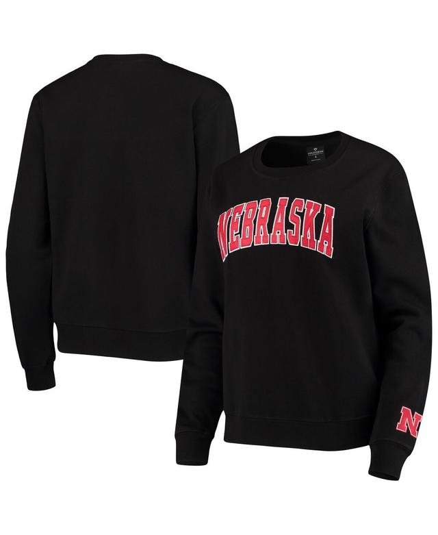 Womens Colosseum Black Nebraska Huskers Campanile Pullover Sweatshirt Product Image