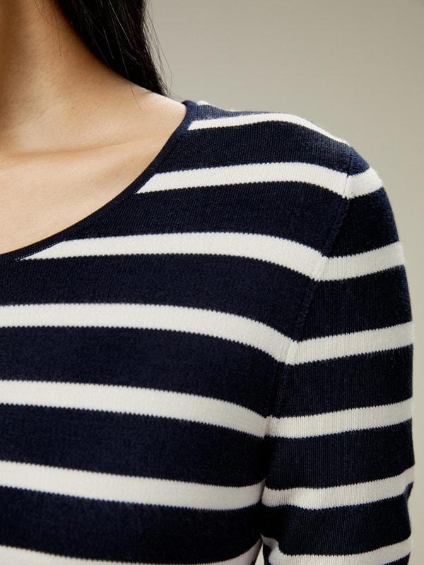 Silk Striped Cropped Knit Top Product Image