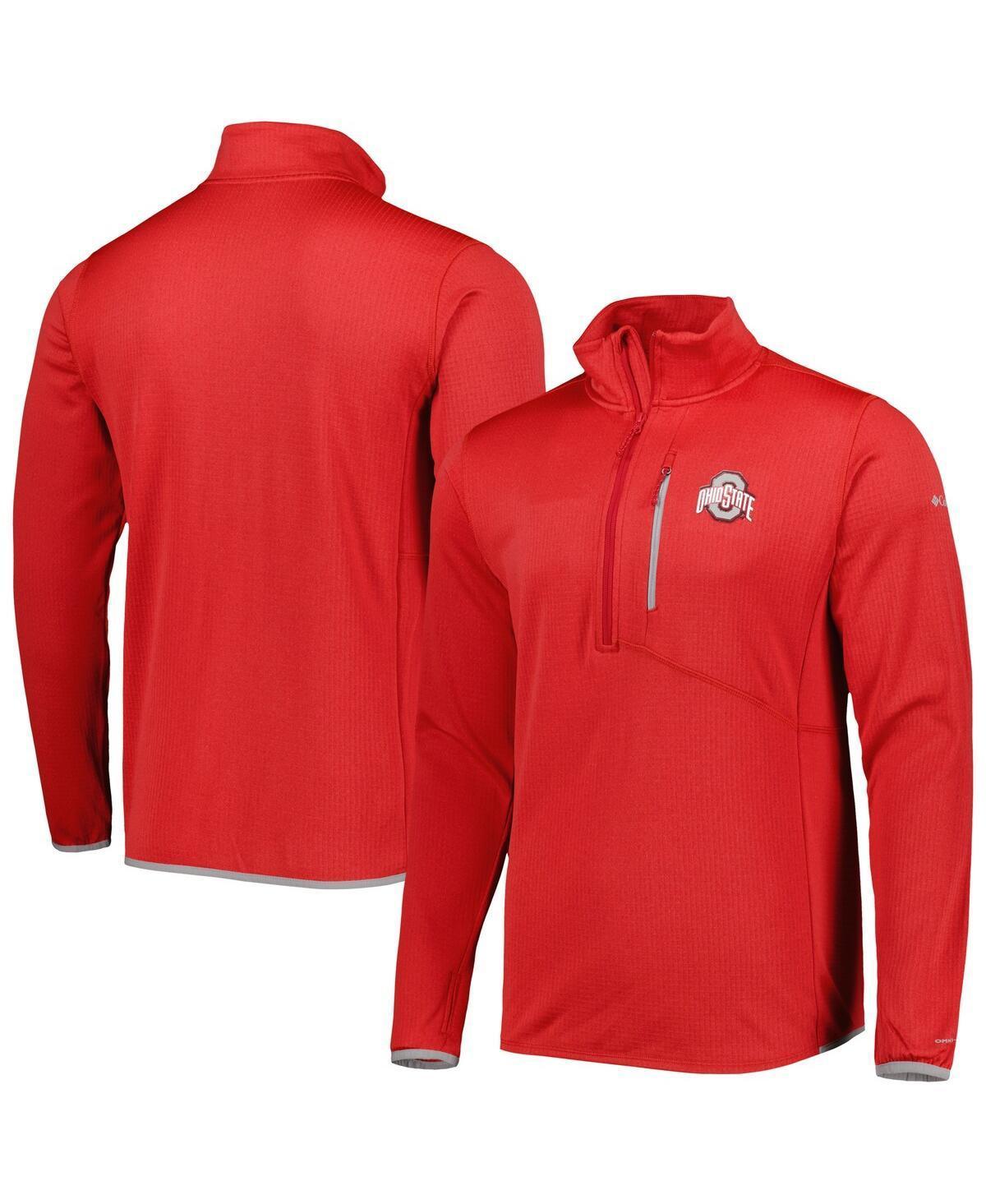 Mens Columbia Scarlet Ohio State Buckeyes Park View Omni-Wick Half-Zip Top Product Image