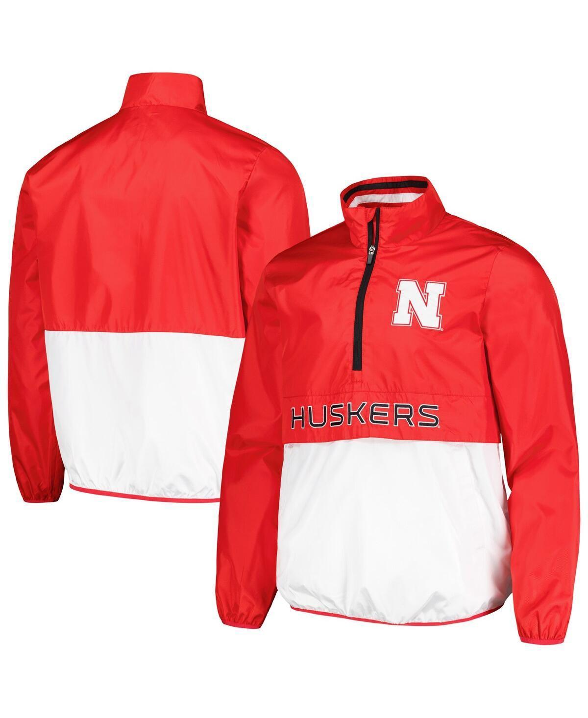 G-iii Sports by Carl Banks Mens Scarlet Nebraska Huskers CornermanHalf-Zip Top Product Image