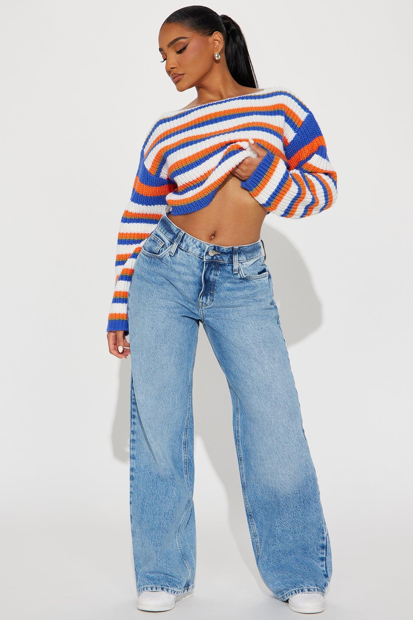 Sunday Best Striped Sweater - Blue/combo Product Image