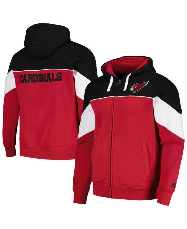 Mens Starter Cardinal/Black Arizona Cardinals Running Back Full-Zip Hoodie Product Image