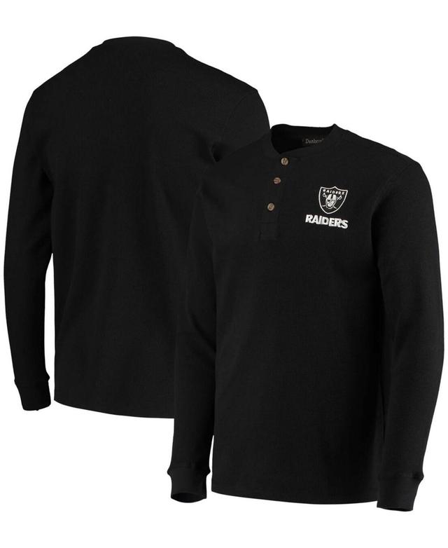 Mens Dunbrooke Black Las Vegas Raiders Logo Maverick Thermal Henley Long Sleeve T-shirt Product Image