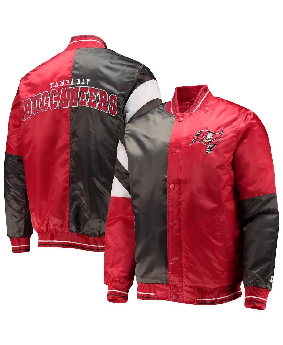 Mens Starter /Black Tampa Bay Buccaneers Leader Varsity Satin Full-Snap Jacket Product Image