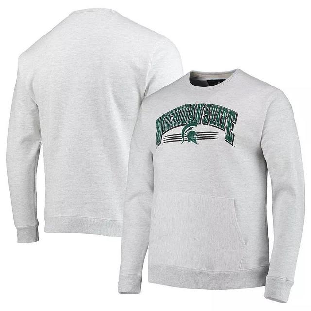 Mens League Collegiate Wear Heathered Gray Michigan State Spartans Upperclassman Pocket Pullover Sweatshirt Product Image