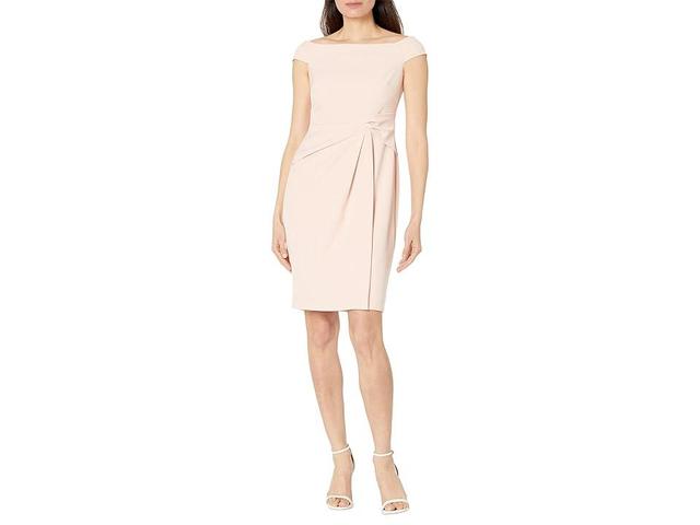 Lauren Ralph Lauren Crepe Off-the-Shoulder Dress (Pale ) Women's Clothing Product Image