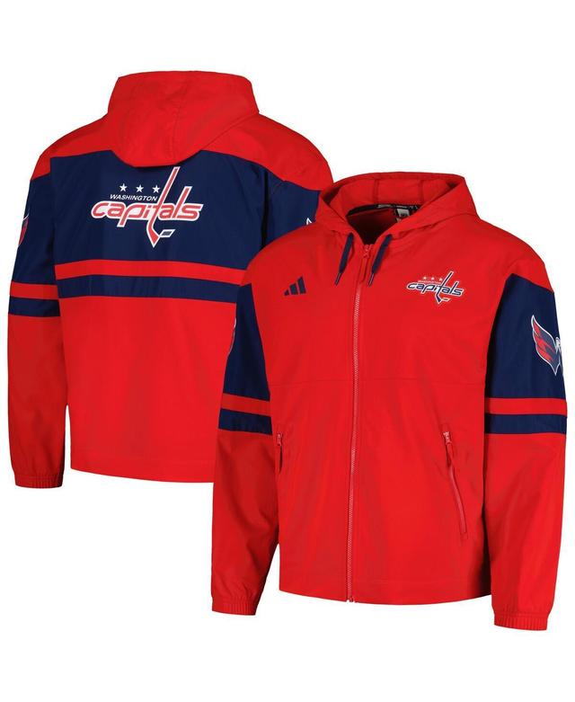 Mens adidas Red Washington Capitals Full-Zip Hoodie Product Image