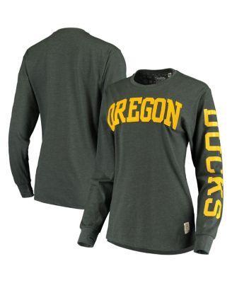 Women's Green Oregon Ducks Two-Hit Canyon Long Sleeve T-shirt Product Image