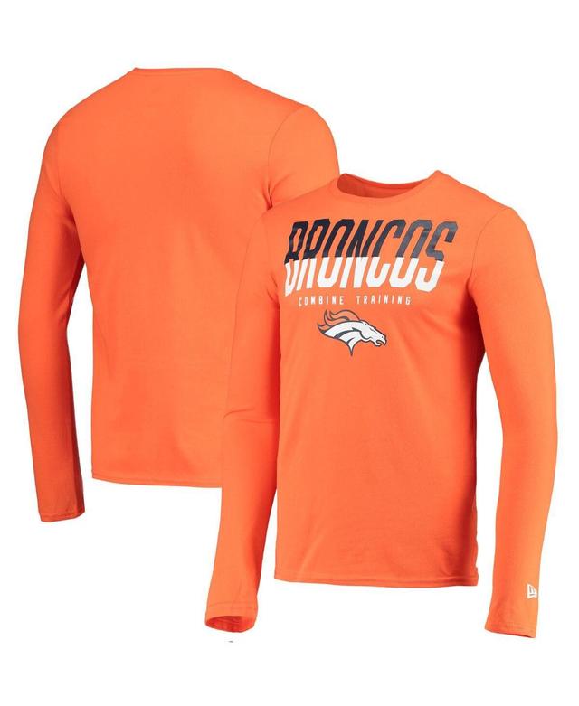 Mens New Era Denver Broncos Combine Authentic Split Line Long Sleeve T-Shirt Product Image