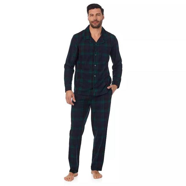 Mens Cuddl Duds Cozy Lodge Notch Collar Pajama Top & Pajama Pants Set Product Image