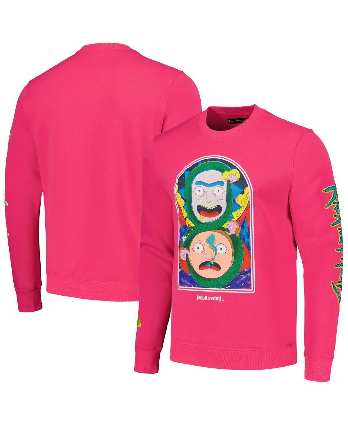 Mens Freeze Max Pink Rick And Morty Pullover Sweatshirt Product Image