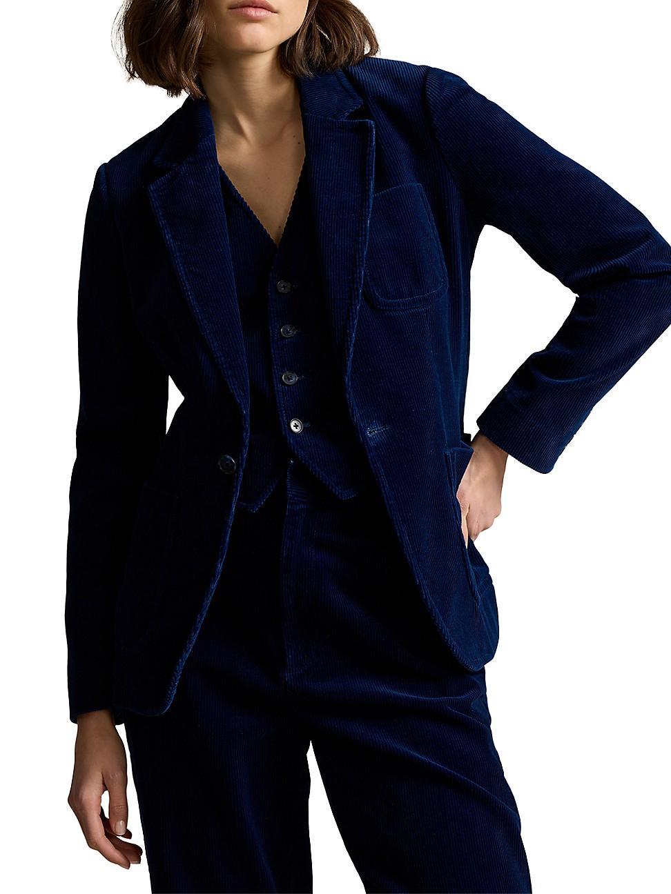 Womens Cotton Corduroy Blazer Product Image