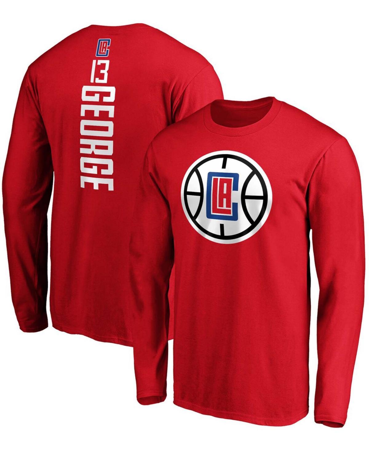 Mens Fanatics Branded Paul George LA Clippers Team Playmaker Name & Number Long Sleeve T-Shirt Product Image