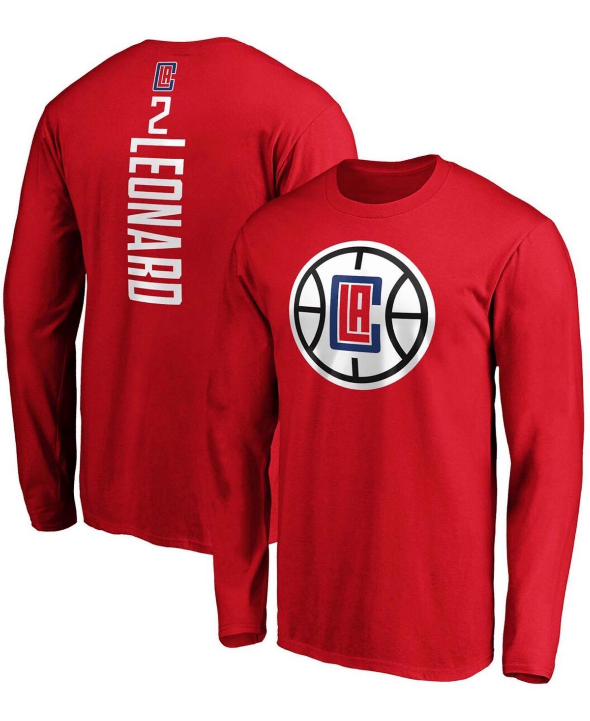 Mens Kawhi Leonard Red La Clippers Team Playmaker Name Number Long Sleeve T-shirt Product Image