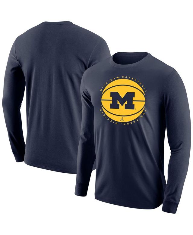 Mens Jordan Navy Michigan Wolverines Basketball Long Sleeve T-shirt Product Image