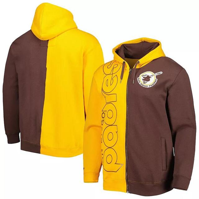 Mens Mitchell & Ness /Brown San Diego Padres Fleece Full-Zip Hoodie Product Image