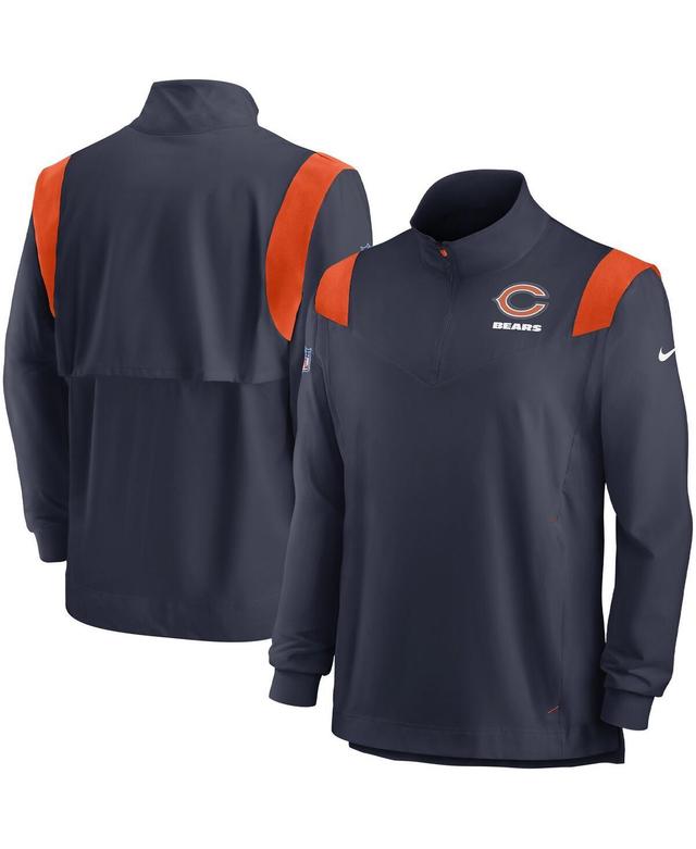 Mens Nike Navy Chicago Bears Sideline Coach Chevron Lockup Quarter-zip Long Sleeve Top Product Image