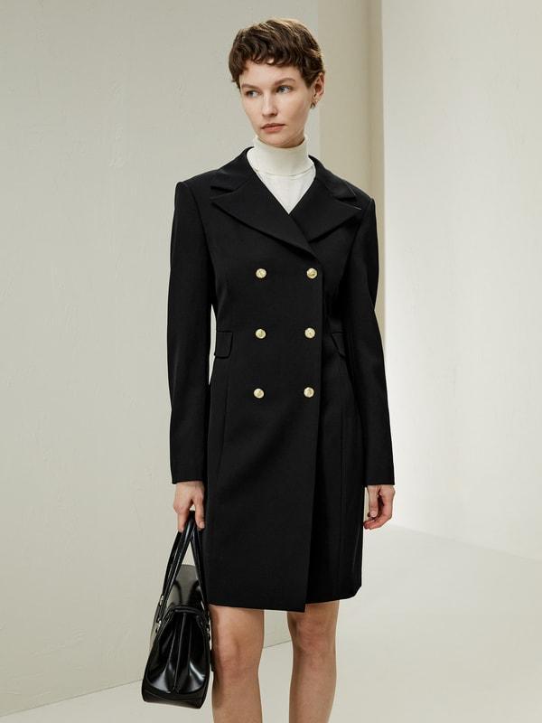 Tailored Double-Breasted Dress Coat Product Image